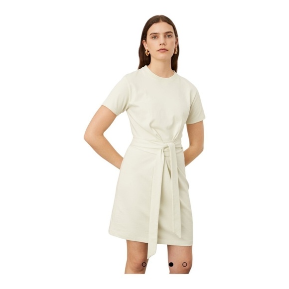 Vince Peruvian Cotton Front Tie Waist T-Shirt Dress Style # V819083502 Small - Picture 2 of 15